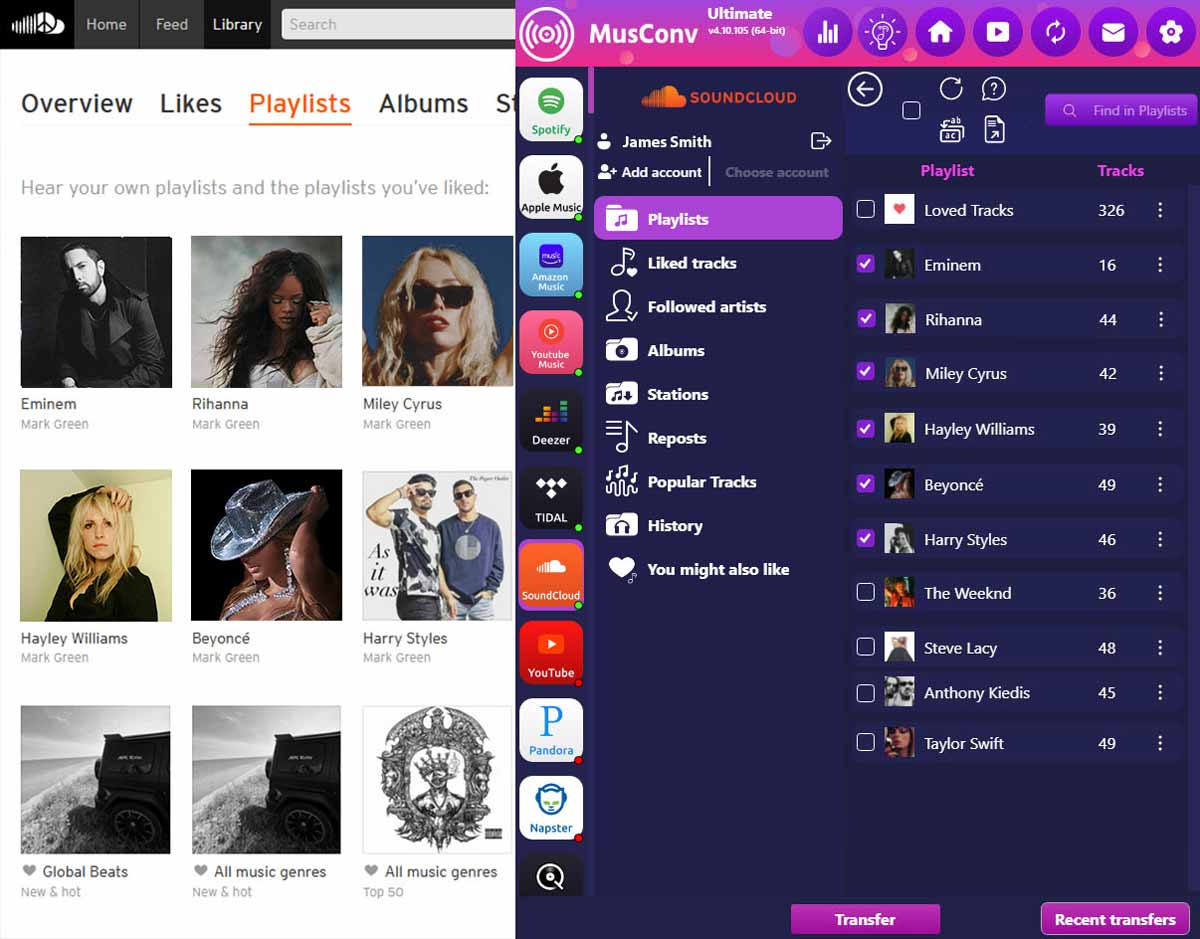 Import playlist from SoundCloud to Serato | MusConv